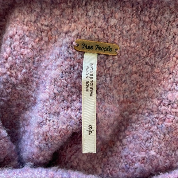 Free People Stormy Lavender Purple Boucle Knit Wool Blend Pullover Sweater EUC S - Picture 9 of 11